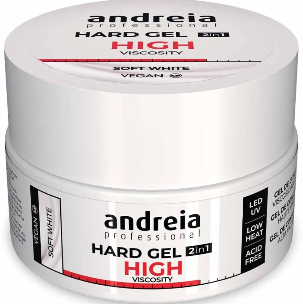 Andreia Professional Hard Gel 2 In 1 - High Viscosity Soft White 22gr