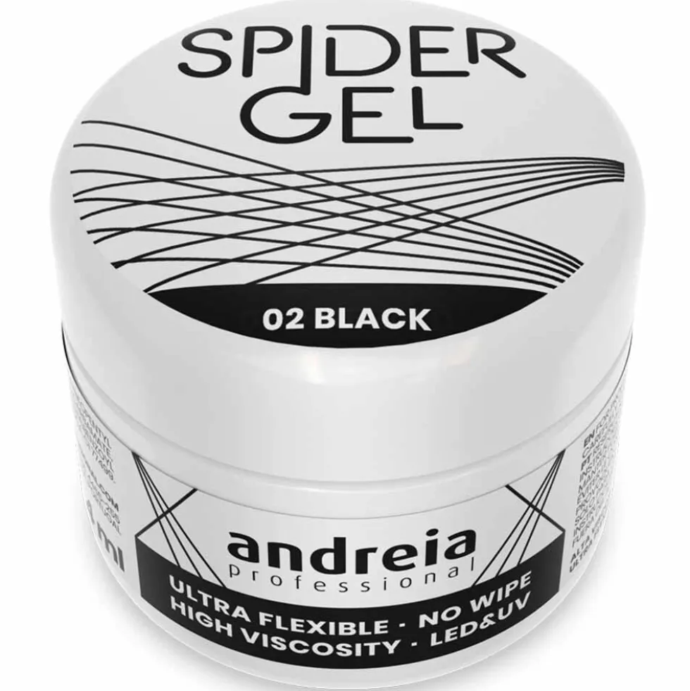 Andreia Professional Spider Gel 02 Black, 4ml