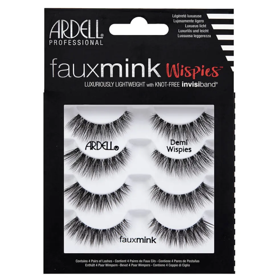 Ardell Faux Mink Demi Wispies Strip Lashes, Pack of 4