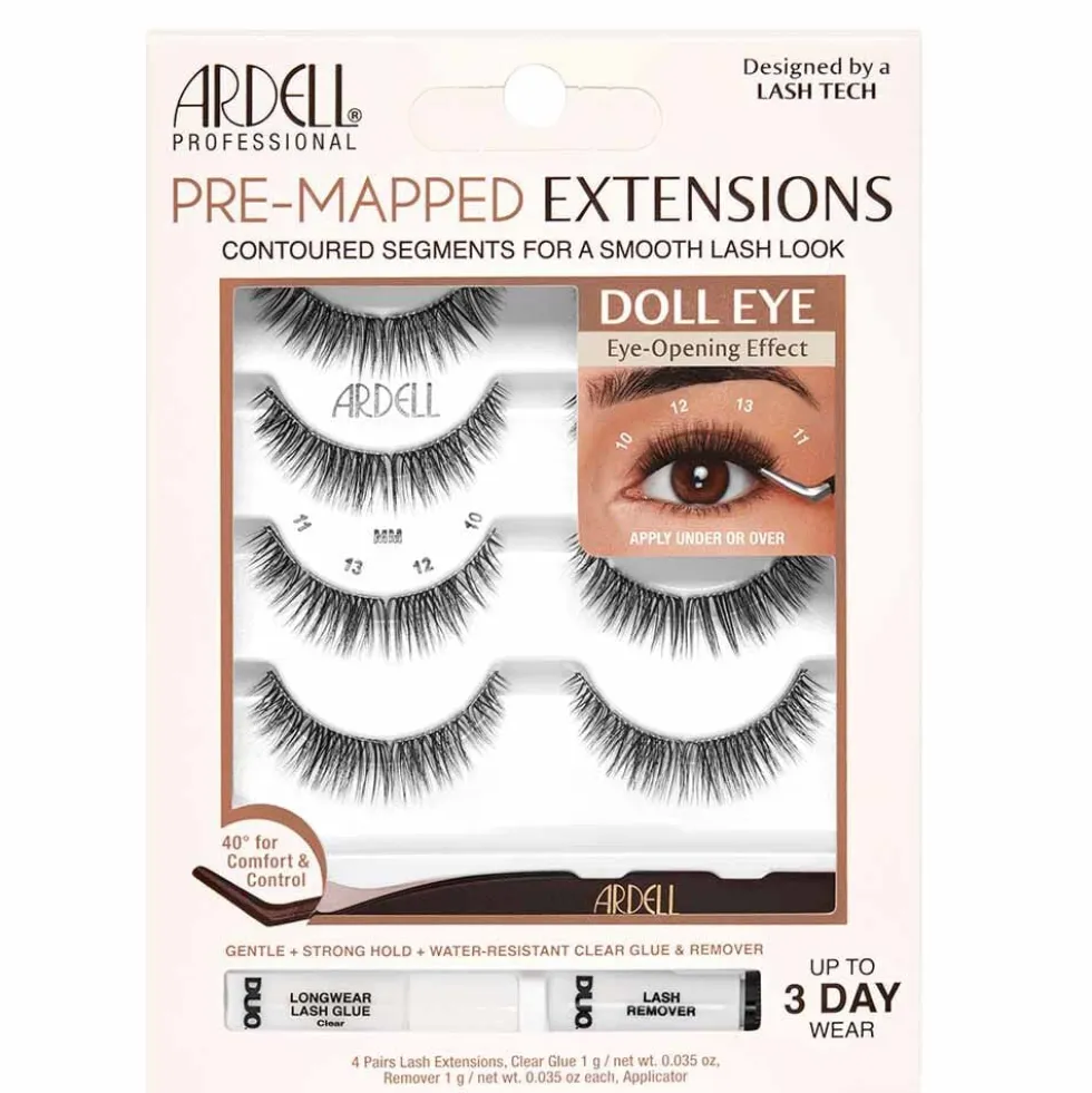 Ardell Pre-Mapped Lash Extensions Doll Eye Pack of 4