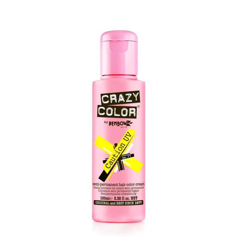 Crazy Color Semi Permanent Hair Colour Cream - Caution UV 100ml