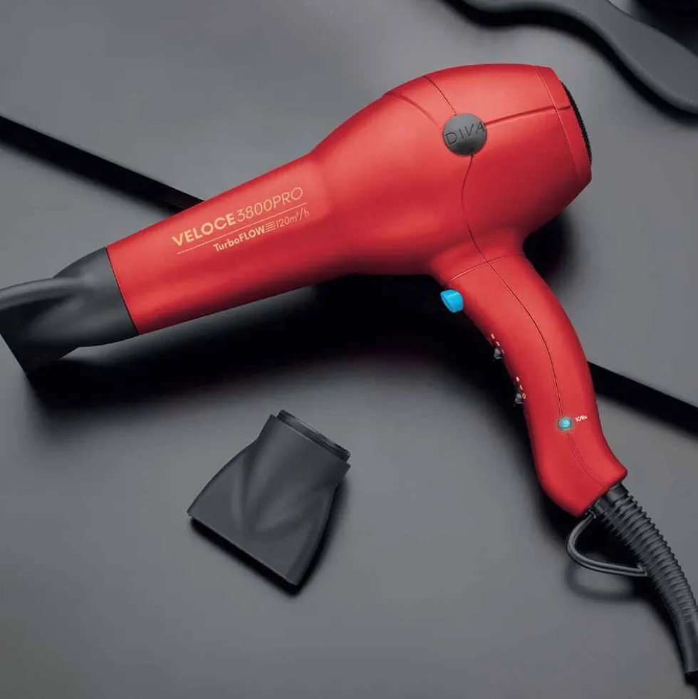 Diva Edit Veloce 3800 Pro Hair Dryer Red