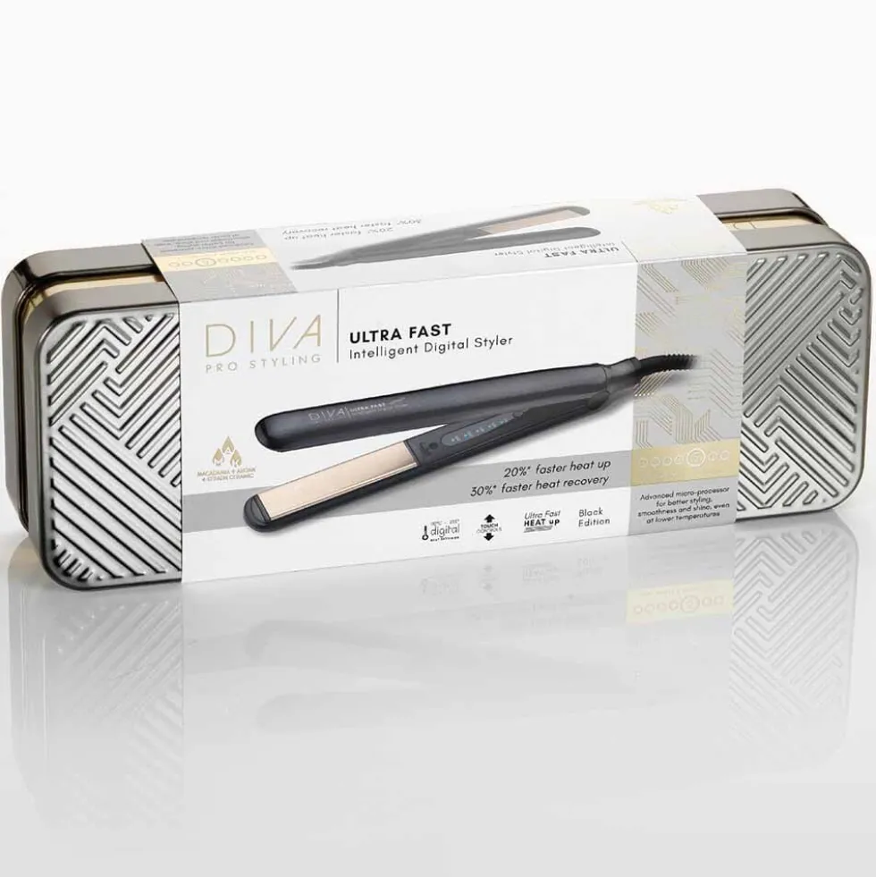 Diva Professional Styling Ultra Fast, Intelligent Digital Styler Black Edition