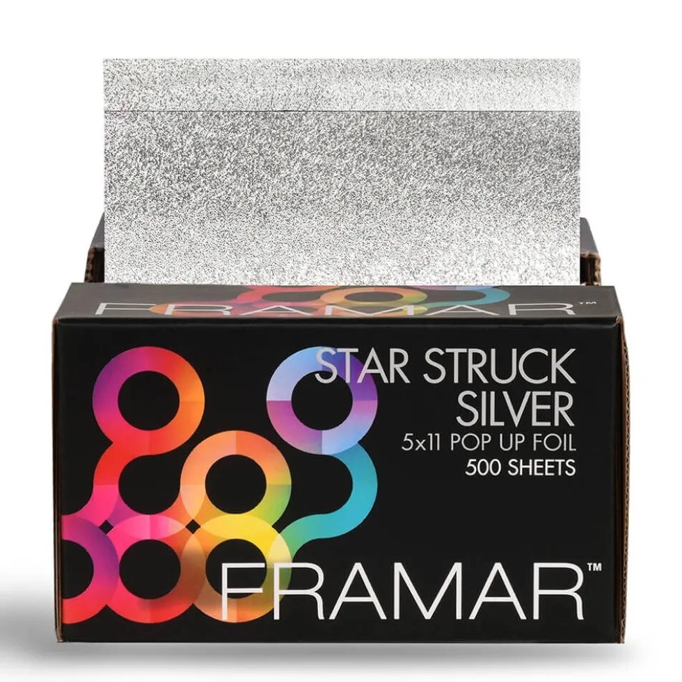 Framar Star Struck Pop-Up Silver Hair Foil Sheets, 5x11, Pack of 500