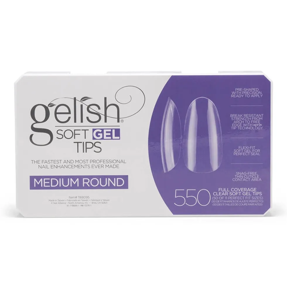 Gelish Soft Gel Tips - Medium Round, Pack of 550