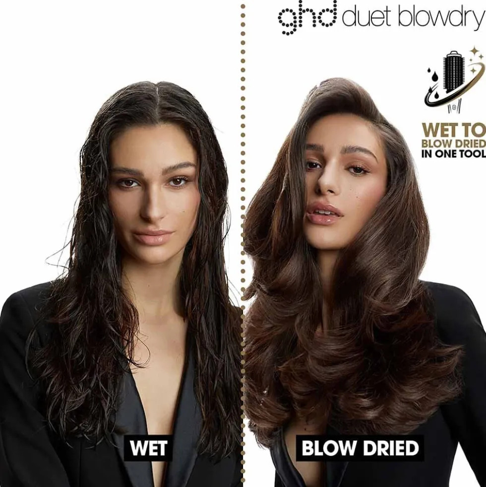 ghd Duet Blowdry Hair Dryer Brush Professional Use in Black