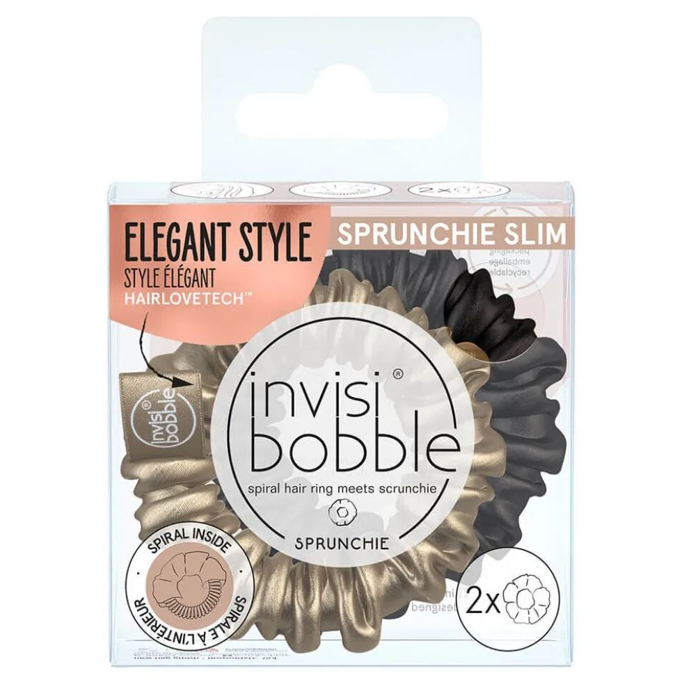 invisibobble Sprunchie Slim Hair Ties, True Golden, Pack of 2