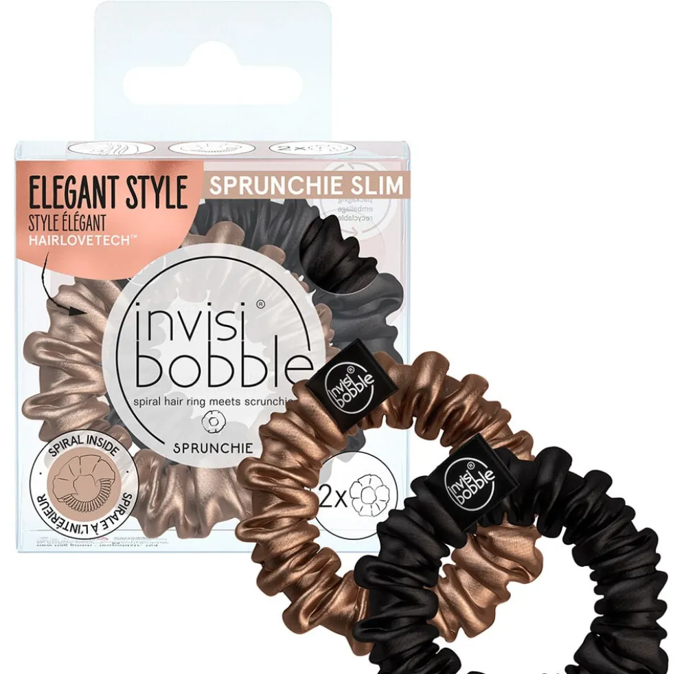 invisibobble Sprunchie Slim Hair Ties, True Golden, Pack of 2