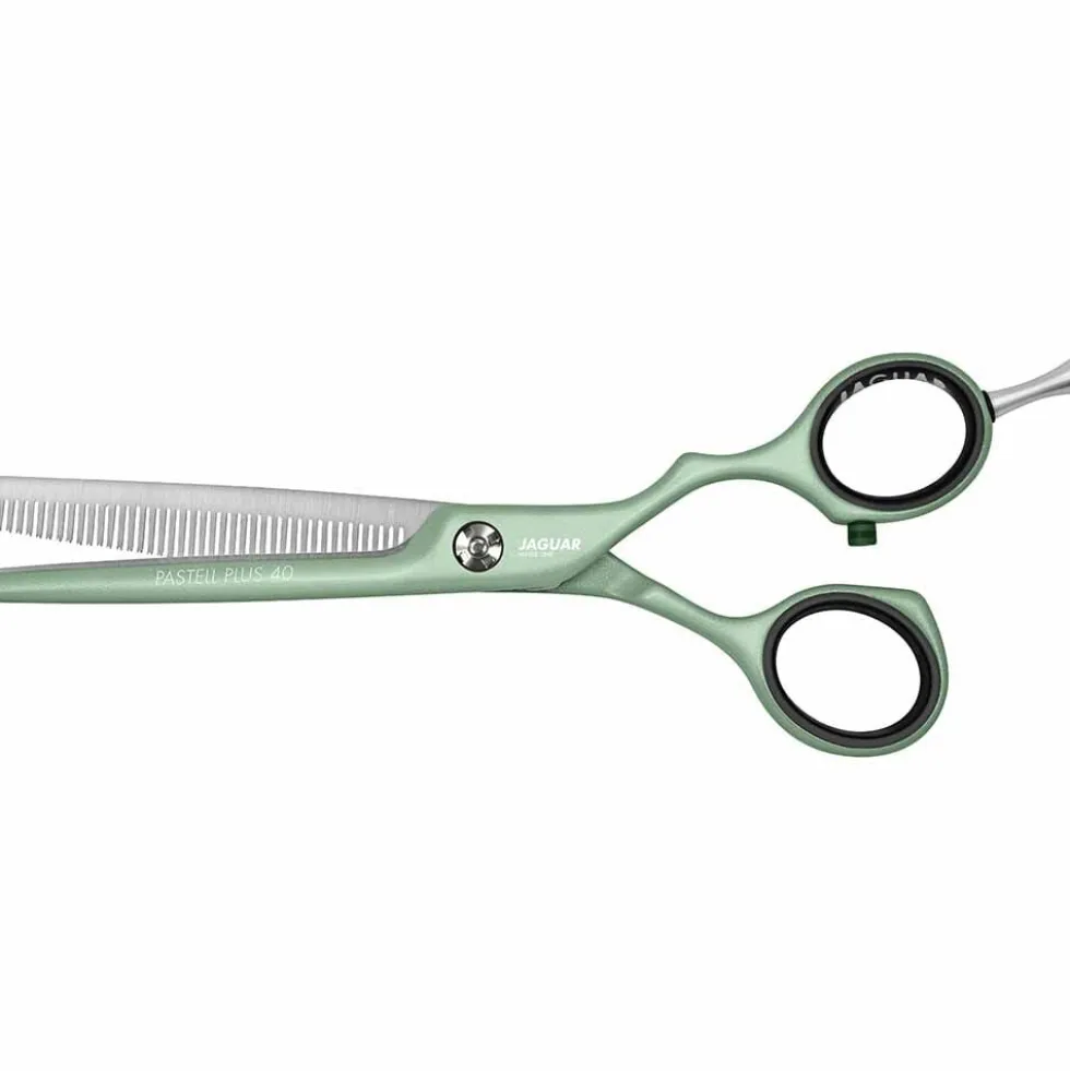 Jaguar White Line Pastell Plus Offset 40 Matcha Green Texturing Thinning Scissors 5.5 inch