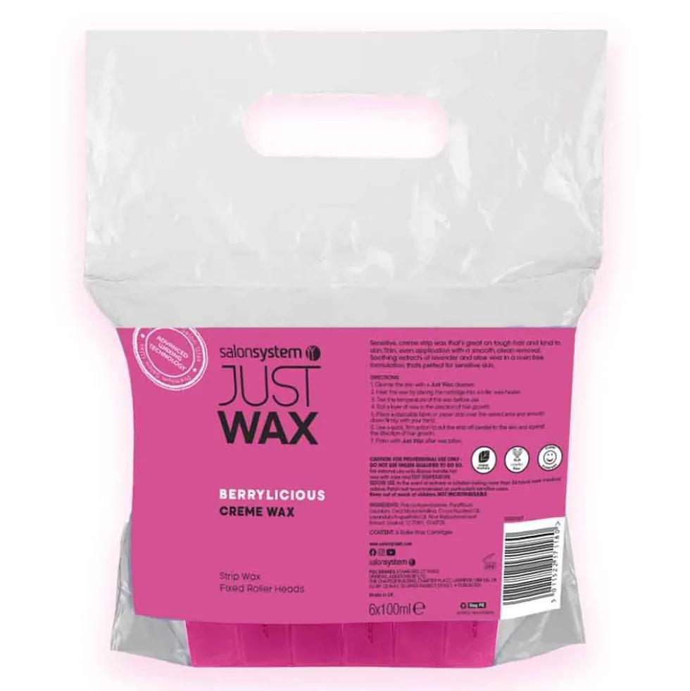 Just Wax Crème Berrylicious Roller Strip Wax, 6x100ml