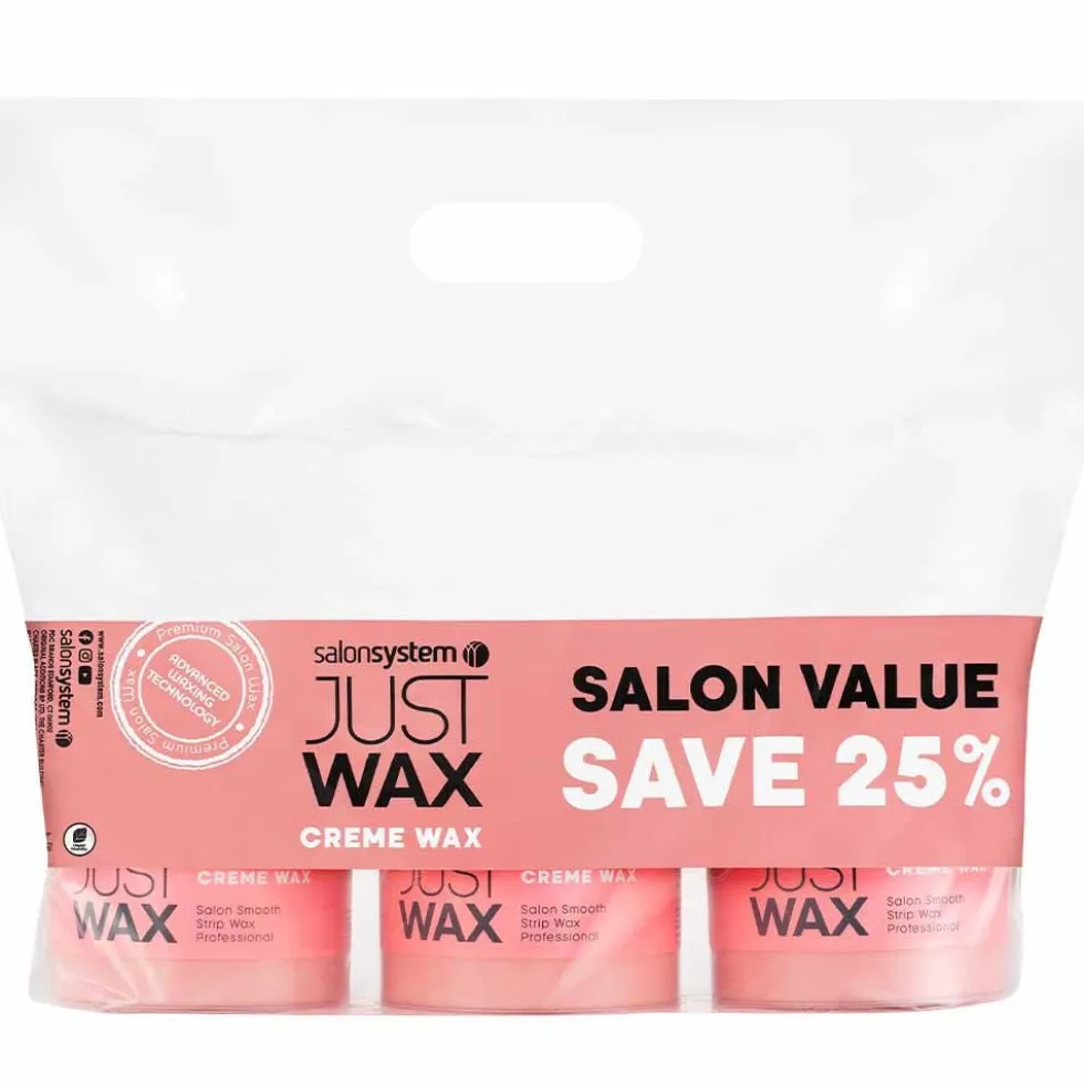 Just Wax Crème Wax Three Pots of 450g