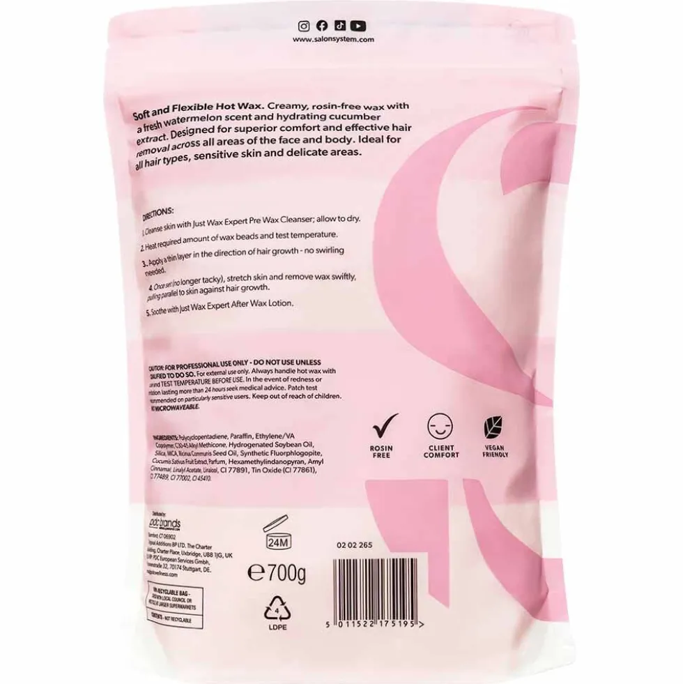 Just Wax Expert Stripless Hot Wax, Watermelon 700g