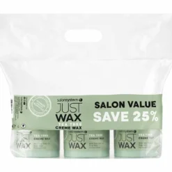 Just Wax Tea Tree Crème Wax Three Pots of 450g