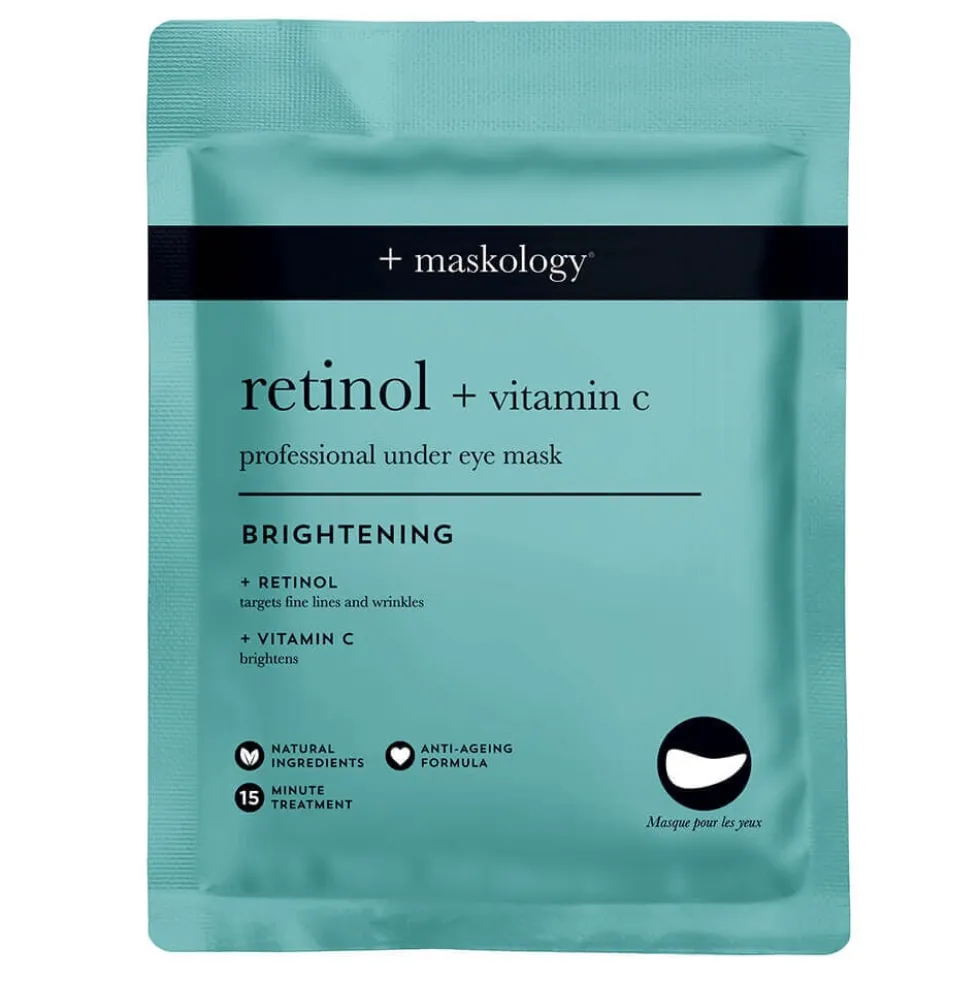 Maskology Retinol + Vitamin C Professional Under Eye Mask, 3 x 3.5g