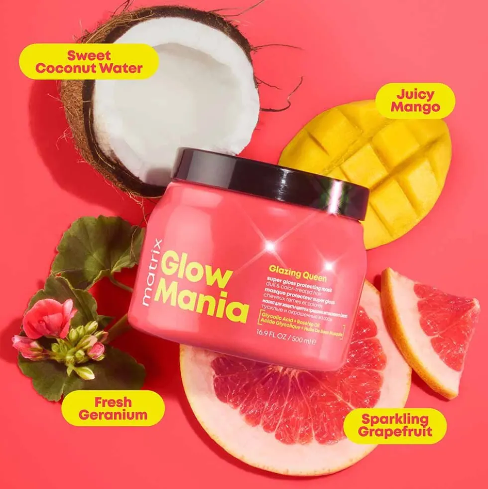 Matrix Glow Mania Super Gloss Protecting Mask for Dull & Color-treated Hair 500ml