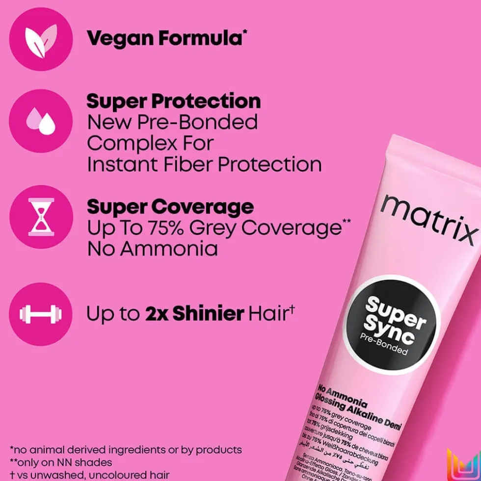 Matrix Super Sync Pre-Bonded Glossing Alkaline Demi-Permanent Hair Colour 10V Violet Cool 90ml