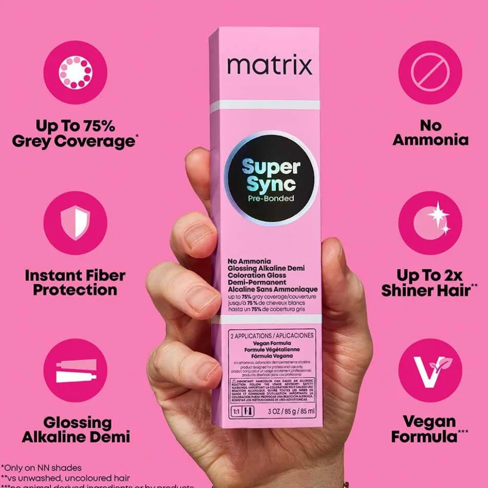Matrix Super Sync Pre-Bonded Glossing Alkaline Demi-Permanent Hair Colour 10V Violet Cool 90ml