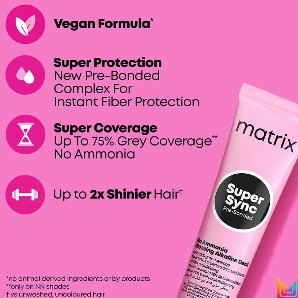 Matrix Super Sync Pre-Bonded Glossing Alkaline Demi-Permanent Hair Colour 10V Violet Cool 90ml