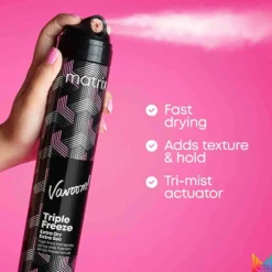 Matrix Vavoom Triple Freeze Extra Dry, High Hold Hairspray for Long-lasting Lift 300ml