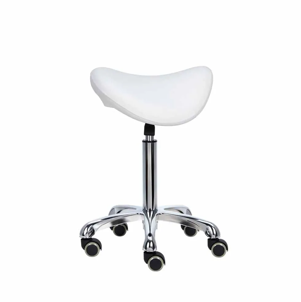 Mirplay Alpha Stool with wheels, White
