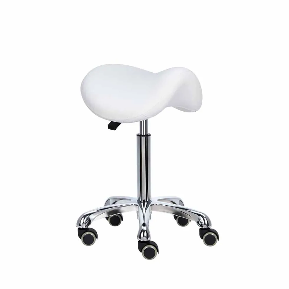 Mirplay Alpha Stool with wheels, White