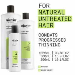 Nioxin System 2 Scalp + Hair Thickening Shampoo for Natural Hair with Progressed Thinning 1L