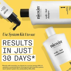 Nioxin System 1 Scalp + Hair Thickening Shampoo for Natural Hair with Light Thinning 1L