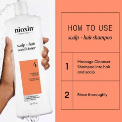 Nioxin System 4 Scalp + Hair Thickening Conditioner for Coloured, Dry and Damaged Hair with Progressed Thinning 1L