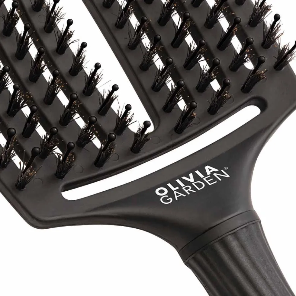 Olivia Garden Care Ionic Fingerbrush Hair Brush - Large Black