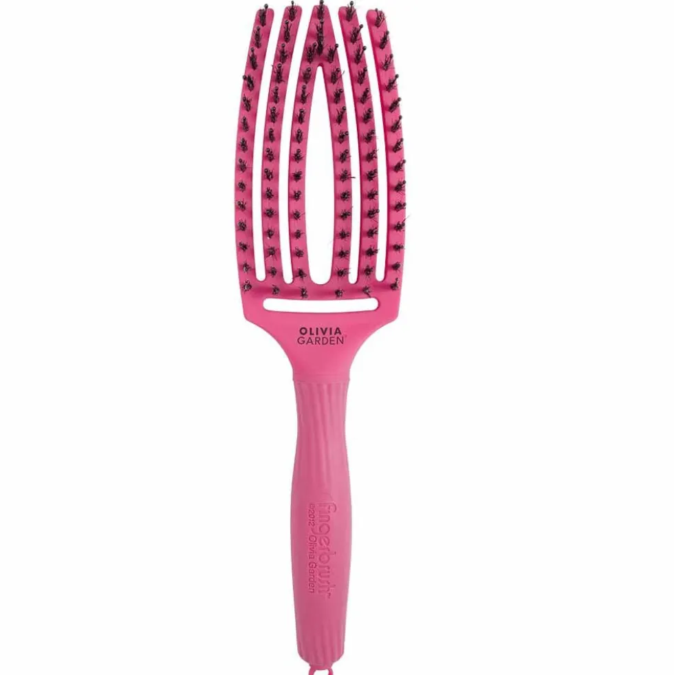Olivia Garden Care Ionic Fingerbrush Hair Brush - Hot Pink