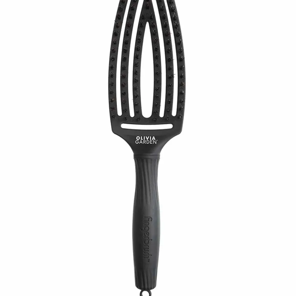 Olivia Garden Care Ionic Fingerbrush Hair Brush - Medium Black