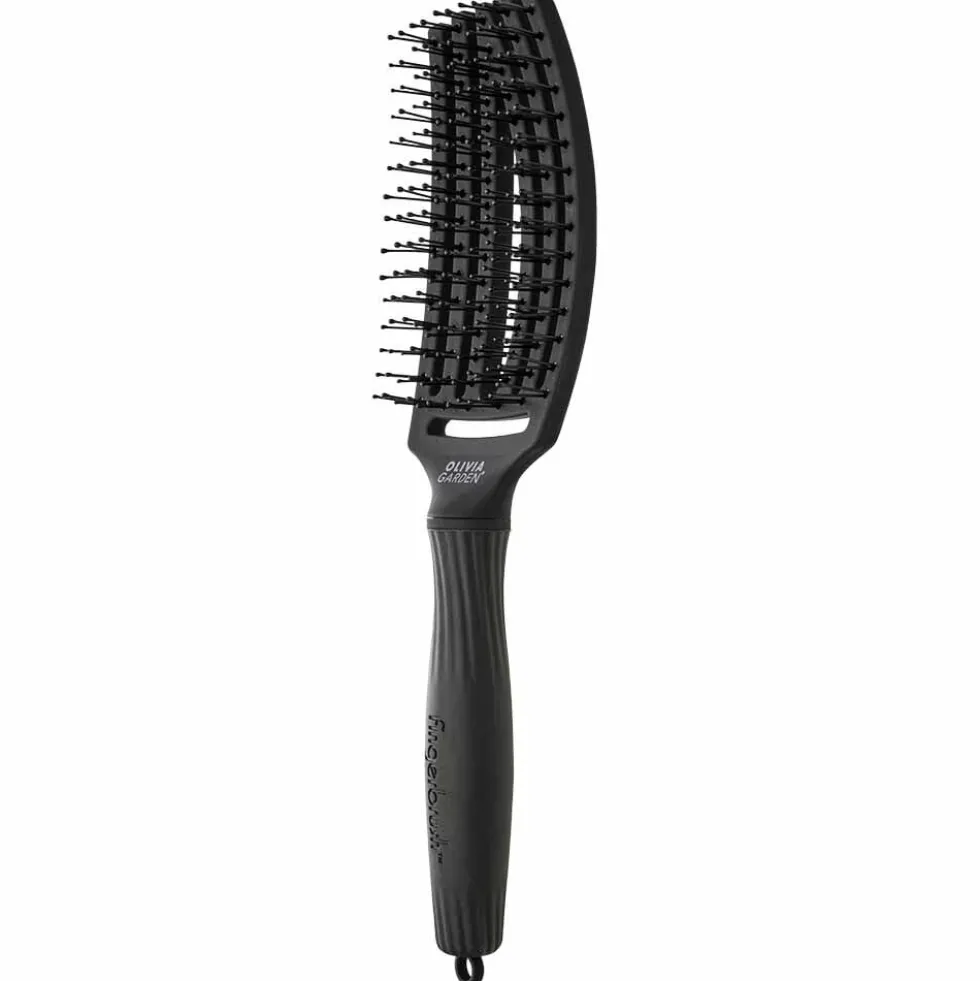 Olivia Garden Care Ionic Fingerbrush Hair Brush - Black
