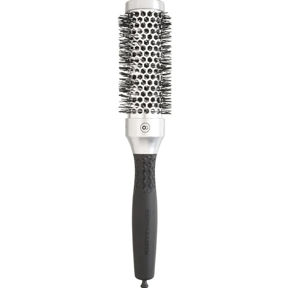 Olivia Garden Essential Blowout Classic Silver Round Hair Brush 35mm
