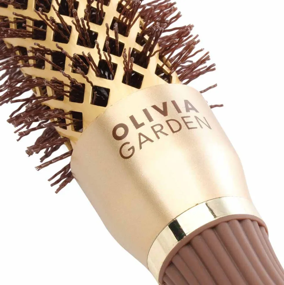 Olivia Garden Expert Blowout Round Hair Brush Speed Gold & Brown 25mm