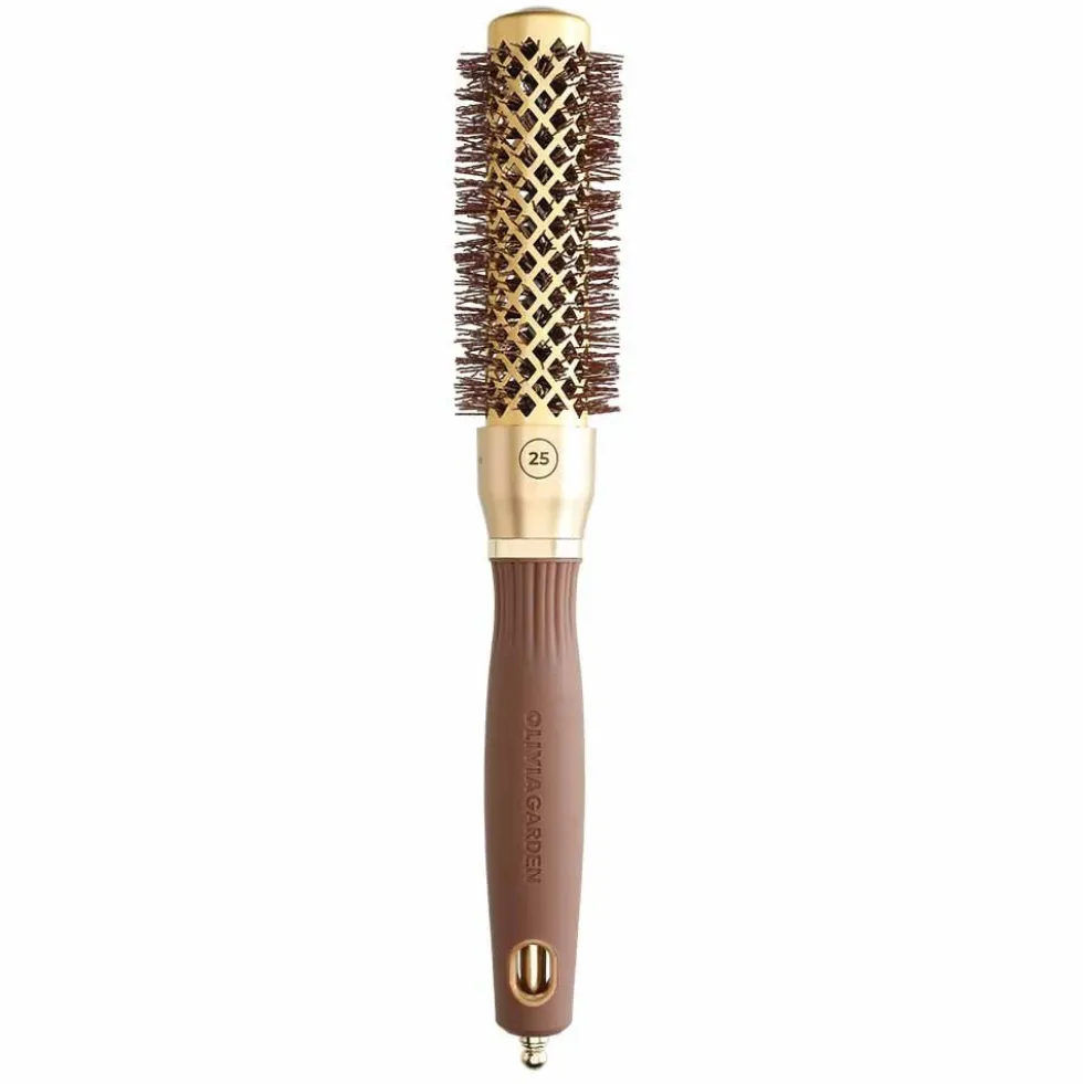 Olivia Garden Expert Blowout Round Hair Brush Shine Gold & Brown 25mm
