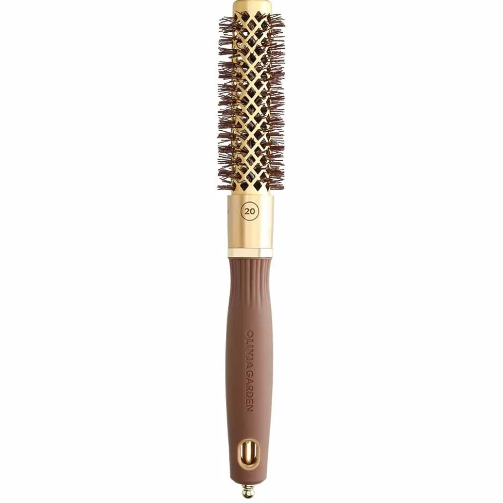Olivia Garden Expert Blowout Round Hair Brush Shine Gold & Brown 20mm