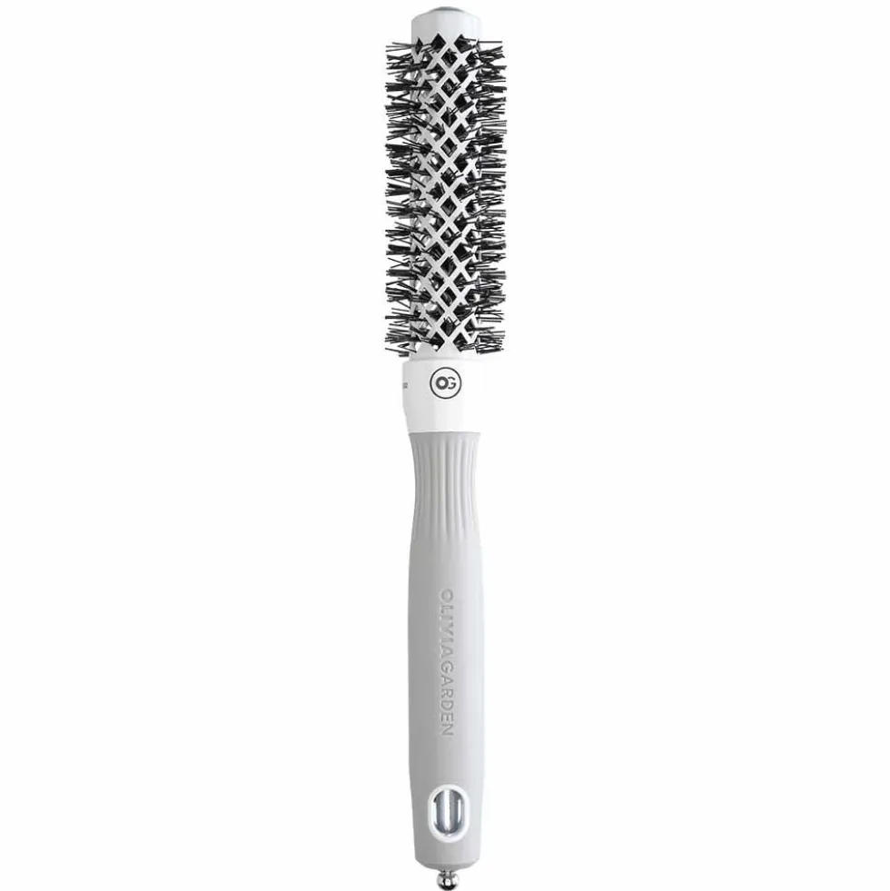 Olivia Garden Expert Blowout Round Hair Brush Shine White & Grey 20mm