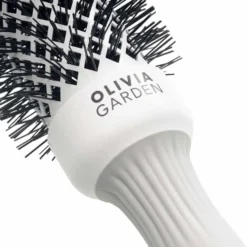 Olivia Garden Expert Blowout Round Hair Brush Shine White & Grey 35mm