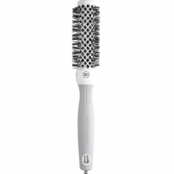Olivia Garden Expert Blowout Round Hair Brush Shine White & Grey 25mm