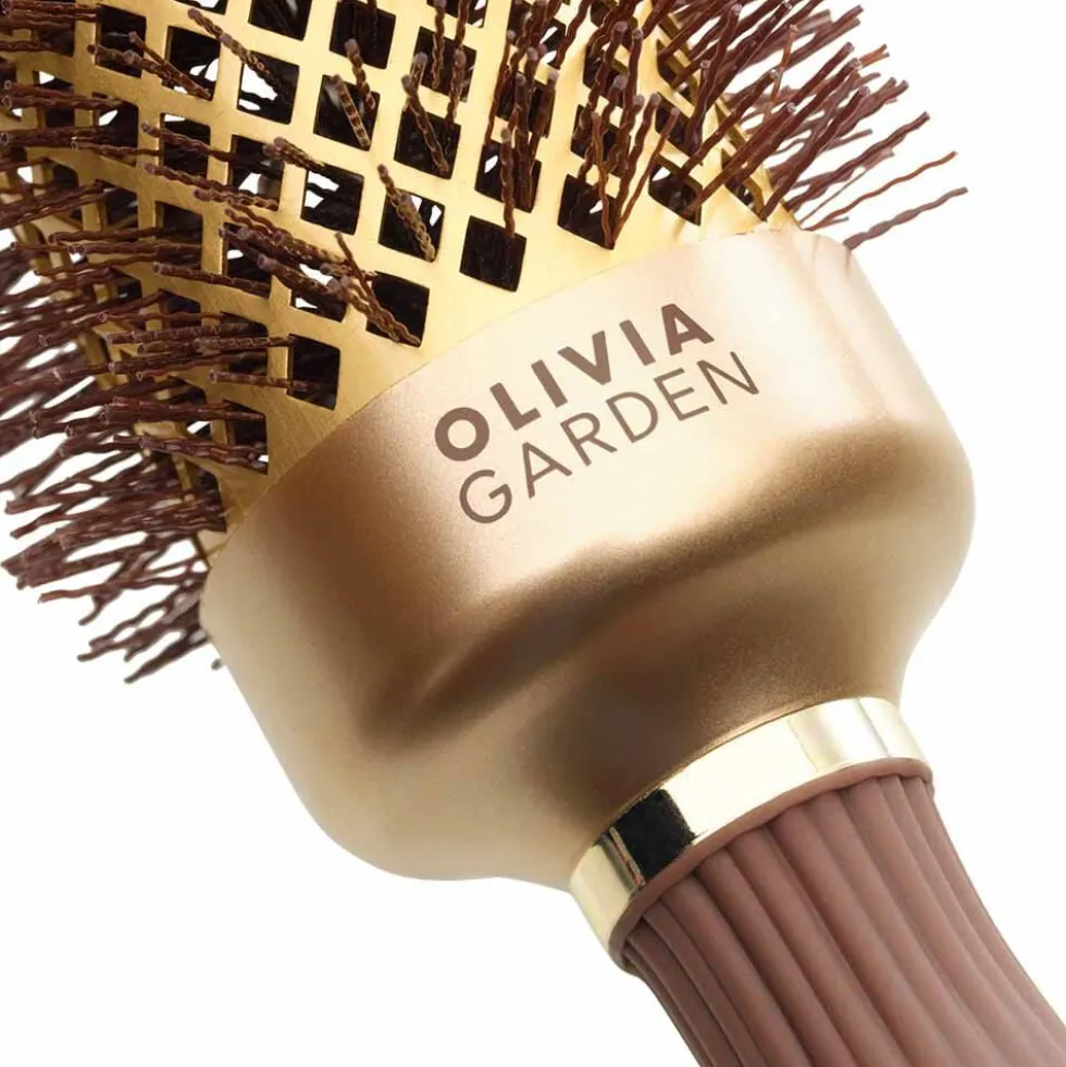 Olivia Garden Expert Blowout Round Hair Brush Shine Gold & Brown 45mm