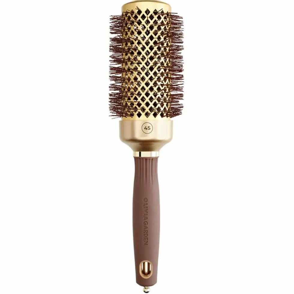 Olivia Garden Expert Blowout Round Hair Brush Shine Gold & Brown 45mm
