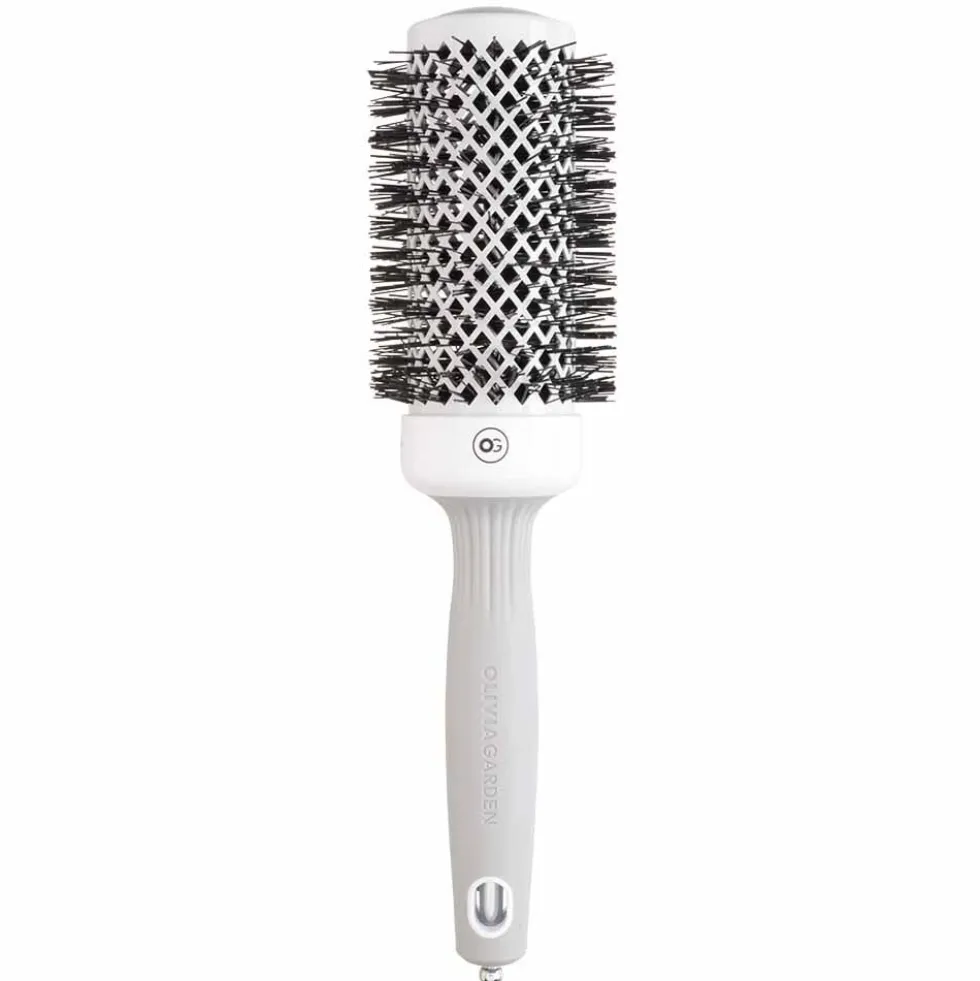 Olivia Garden Expert Blowout Round Hair Brush Shine White & Grey 45mm