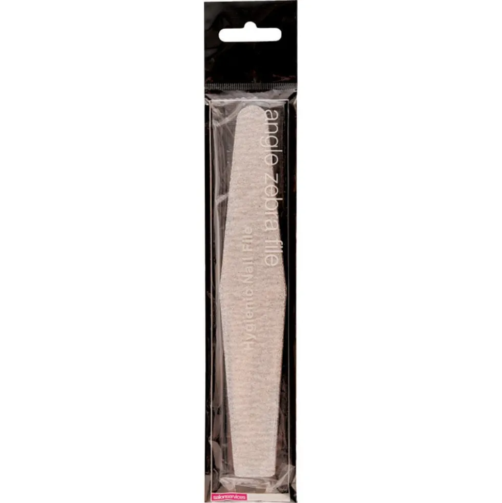 Salon Services Angle Zebra Nail File 120/120 Grit, Single