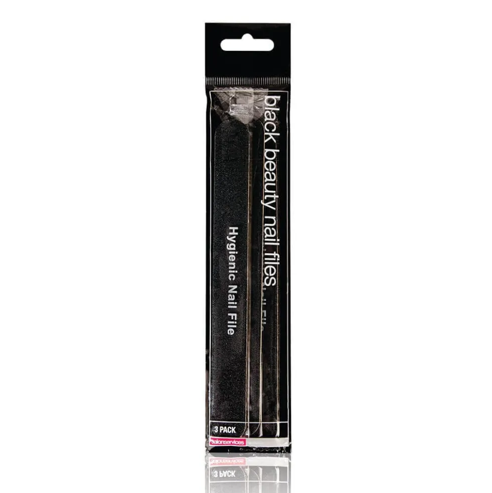 Salon Services 180/180 Beauty Nail Files Black Pack of Three