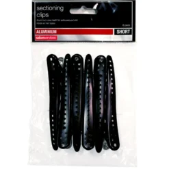 Salon Services Black Sectioning Clips Short, Pack of 6
