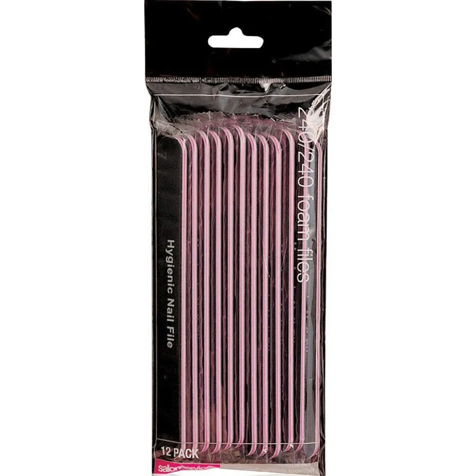 Salon Services Foam Nail File Black 240 Grit Pack of 12