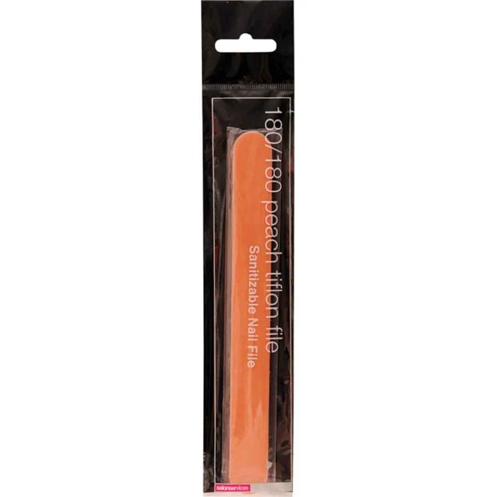 Salon Services Tiflon Nail File Peach 180 Grit