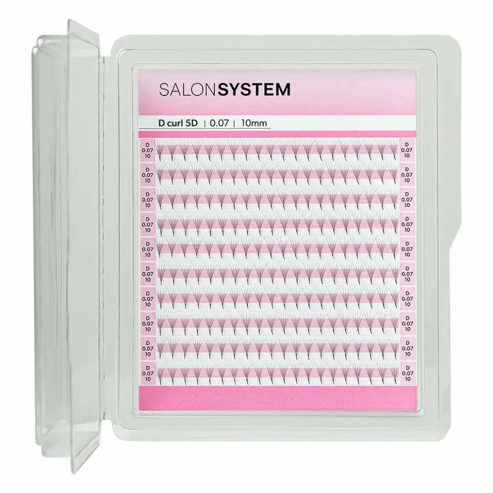Salon System Lash Extensions Russian Pro Fan D Curl 0.07 - 10mm Extra Value Pack