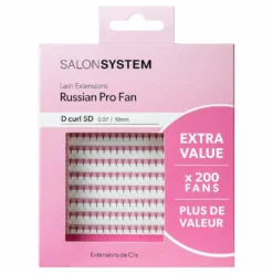 Salon System Lash Extensions Russian Pro Fan D Curl 0.07 - 10mm Extra Value Pack