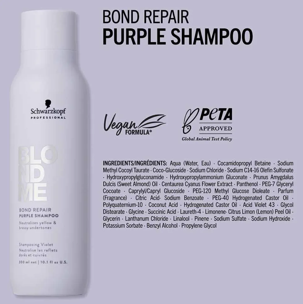 Schwarzkopf Professional BlondMe Bond Repair Purple Shampoo 300ml